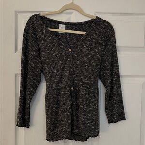 No Boundaries Black and Gray Knit Cardigan